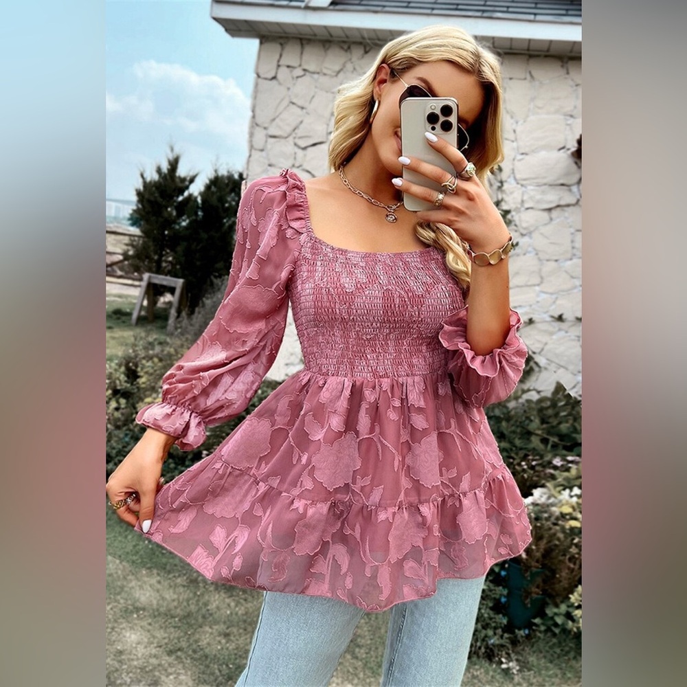Zaful Pink Floral Blouse